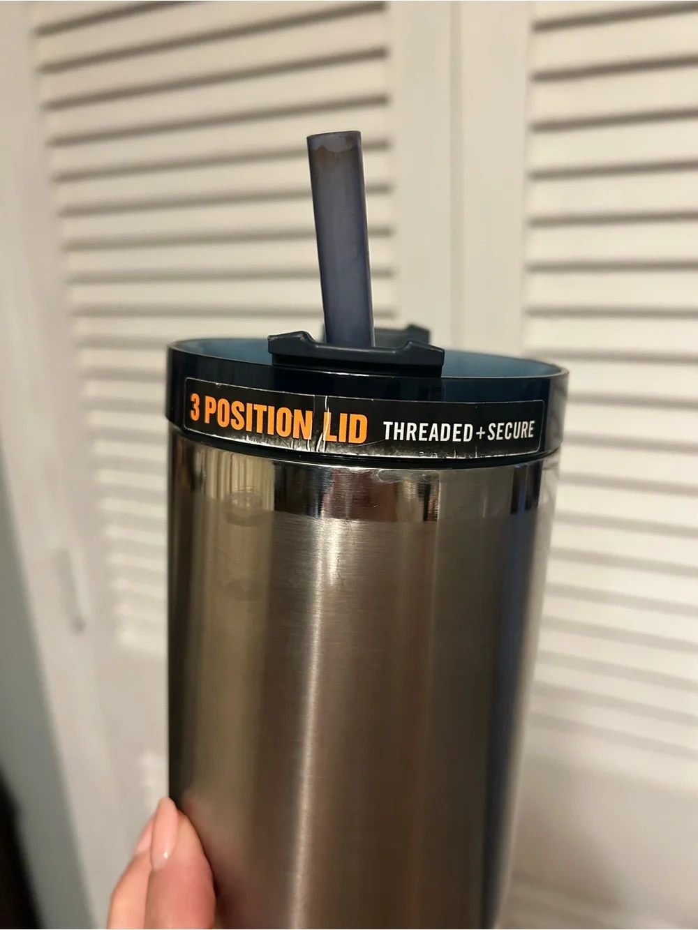 Stanley Stainless Steel Tumbler with Straw and Black Lid